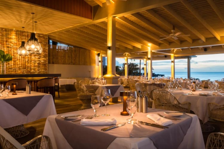 Dining overlooking the sea